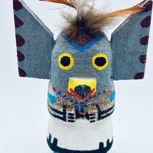 Vintage Native American Wooden Kachina Hand Painted Owl Doll Artist Signed RARE! - Picture 2 of 8